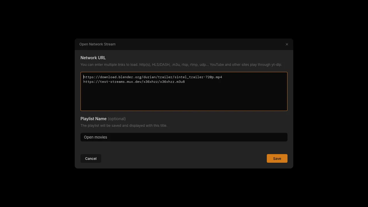 Network Streams screenshot